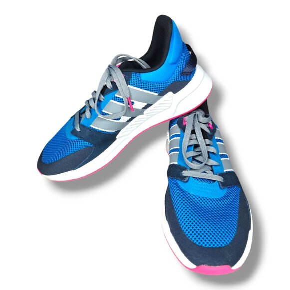 Adidas Run 90s Womens Sneakers Size 10 Blue Pink Mesh Athletic Running Shoes - Picture 1 of 8